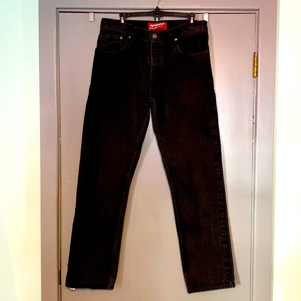 Mens Arizona Black Jeans 33x32 Slim Straight $14